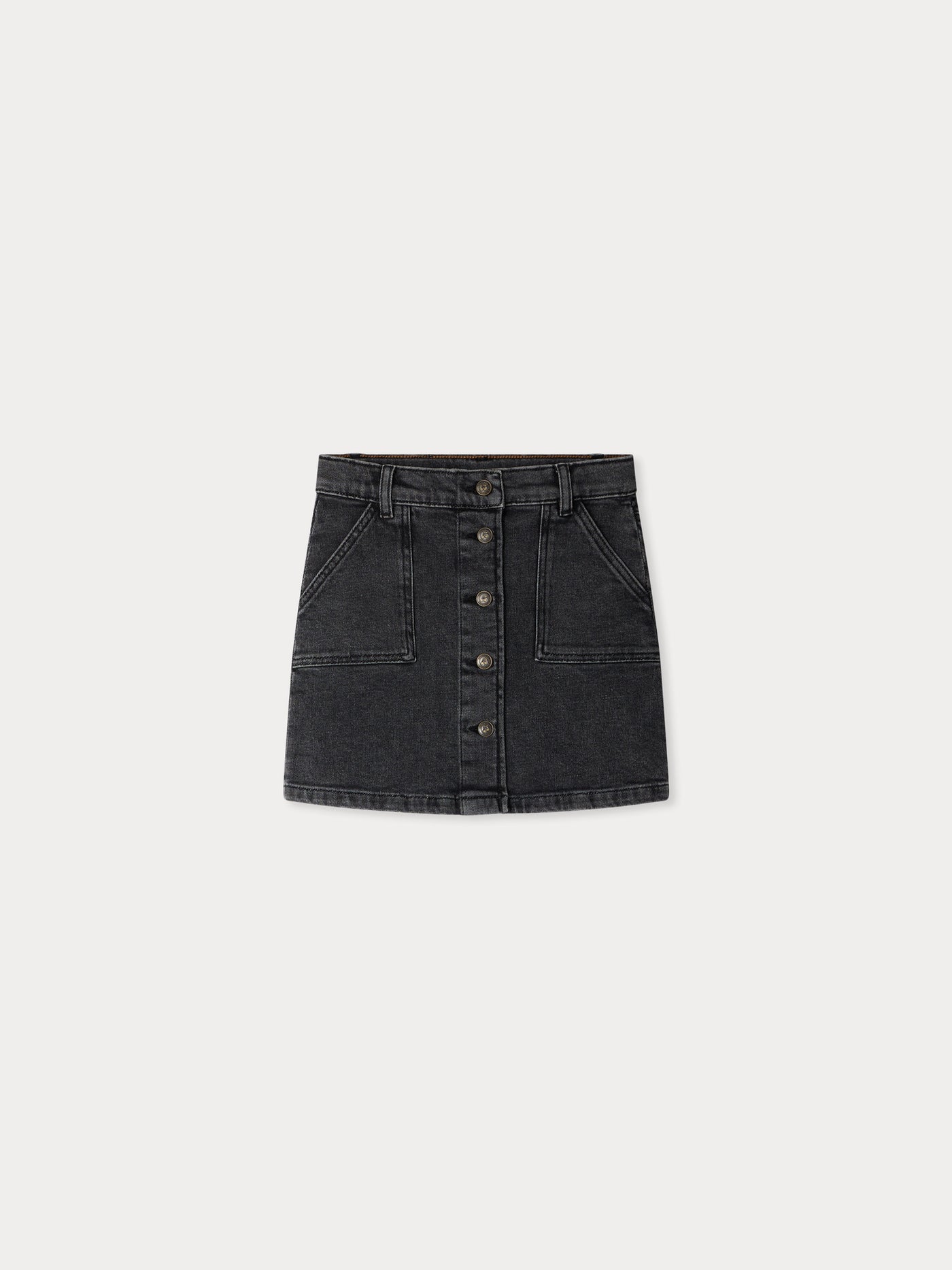 Dexie black denim skirt in organic cotton